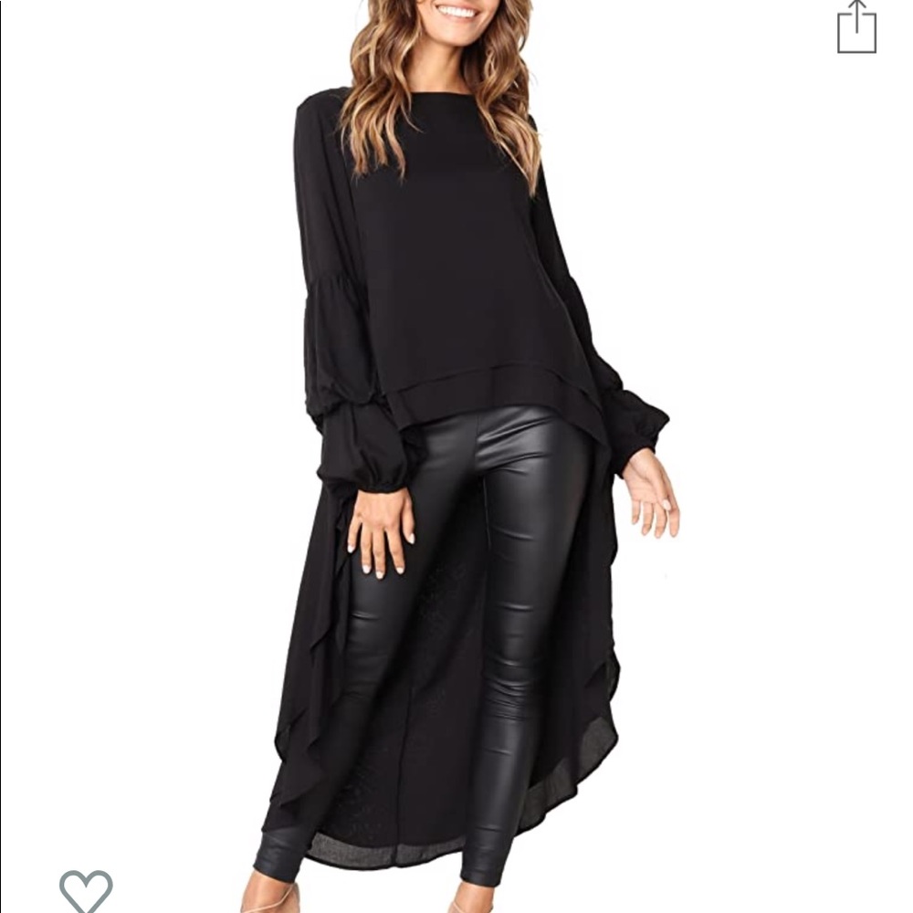 Black High Low Blouse
